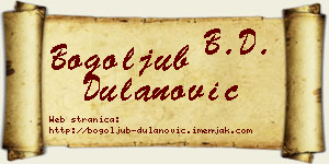 Bogoljub Dulanović vizit kartica